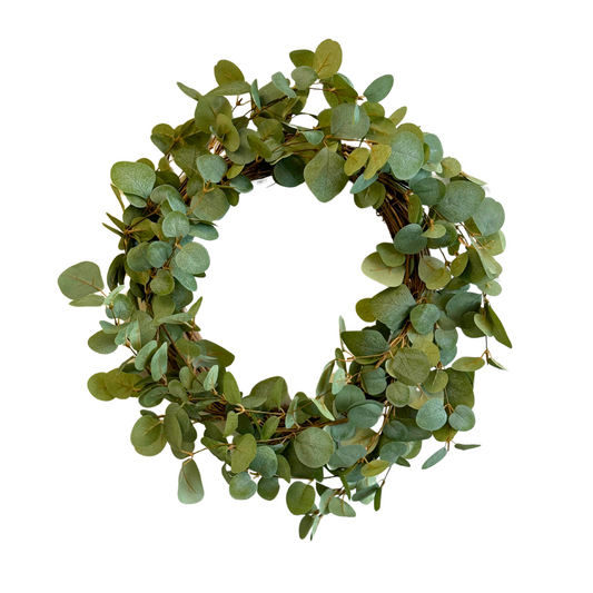 Lifelike 20-Inch Eucalyptus Wreath for Modern Decor