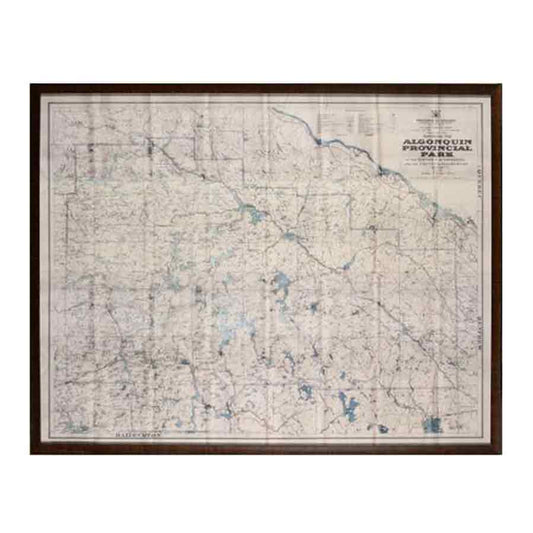 Vintage Algonquin Park Map Framed Wall Decor