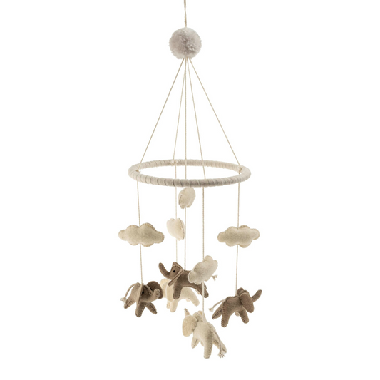 Floating Felt Elephant Baby Mobile