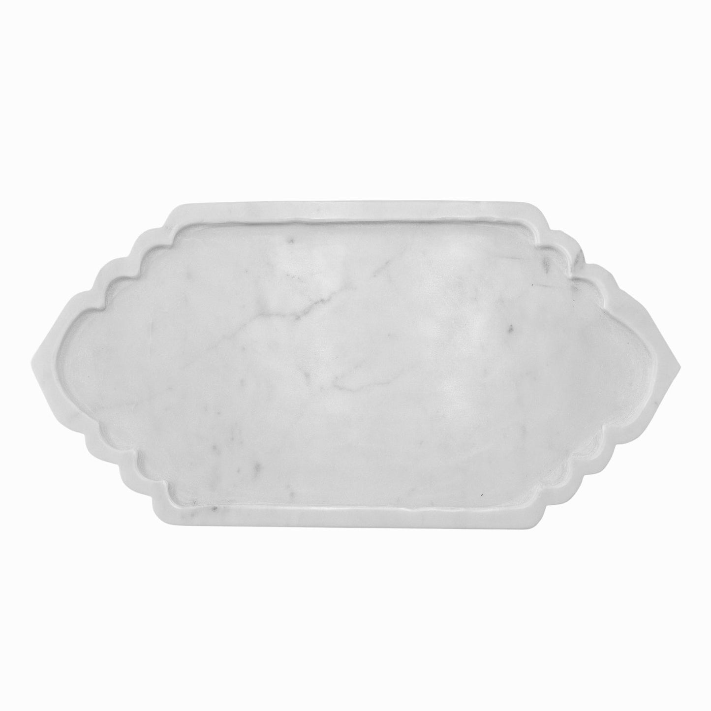 Elegant Arabesque Marble Serving Tray