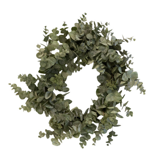 Artificial Seeded Eucalyptus 24" Door Wreath