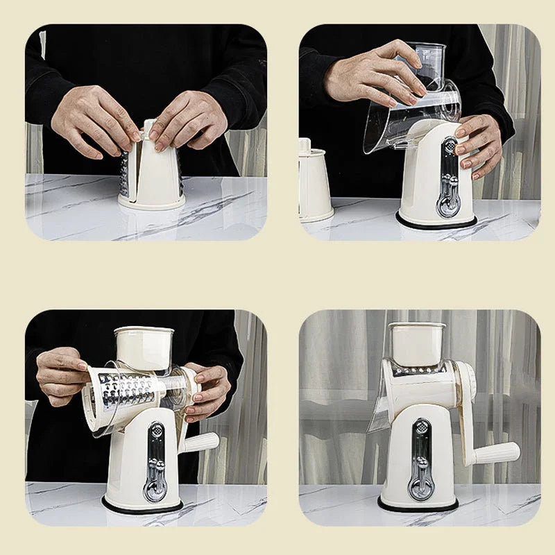 The 5 in 1 Rotary Cheese Grater Vegetable Slicer