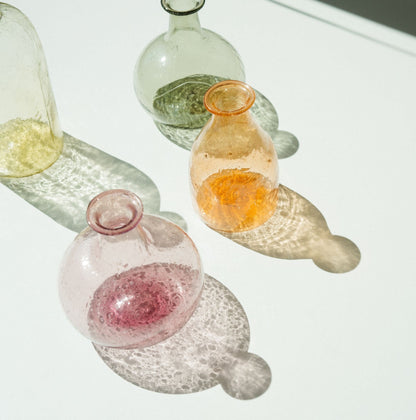 Light Amber Recycled Glass Bud Vase