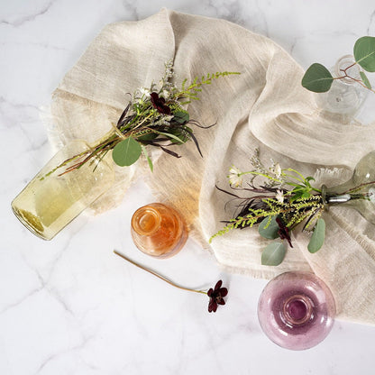 Light Canary Recycled Glass Bud Vase