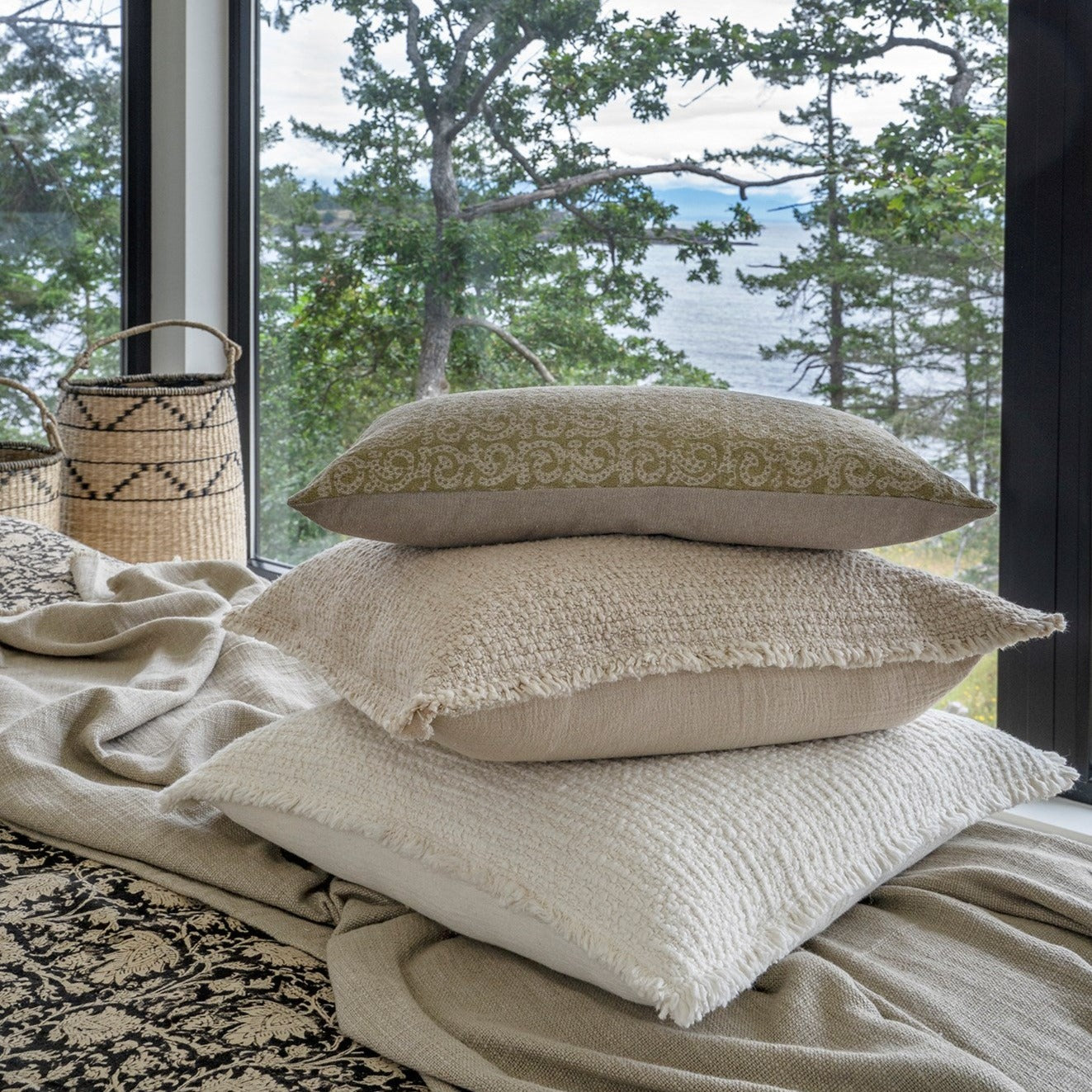 Callisto Ecru Linen Pillow