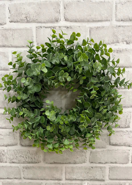 Eucalyptus-Inspired 14" Faux Greenery Door Wreath