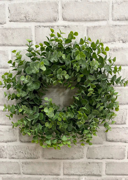 Eucalyptus-Inspired 14" Faux Greenery Door Wreath