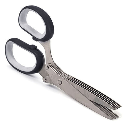 Herb Scissors With Multi Blades Stainless Steel Fast Cutting Shear Kitchen Tool