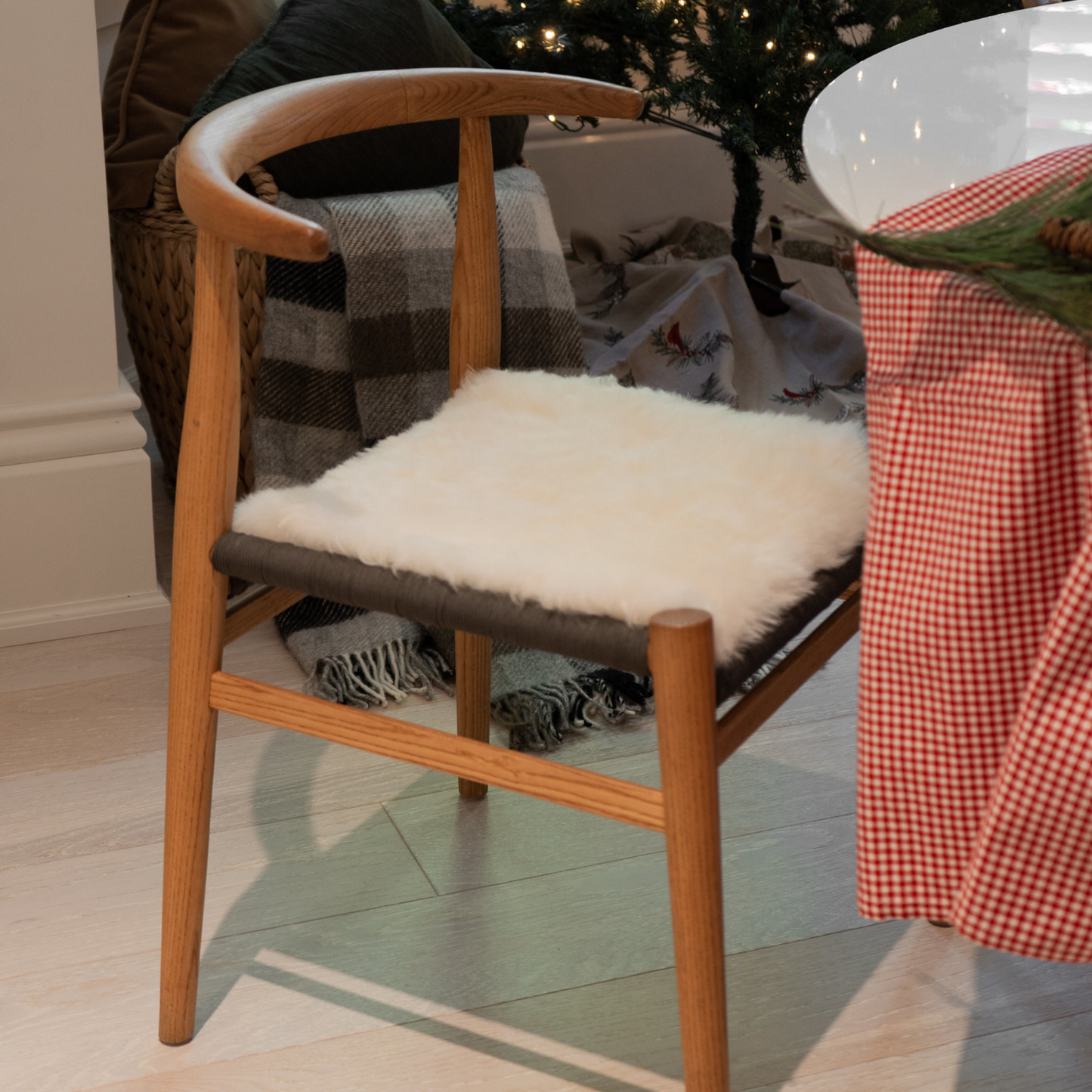 Shorn White Sheepskin Chair Pad