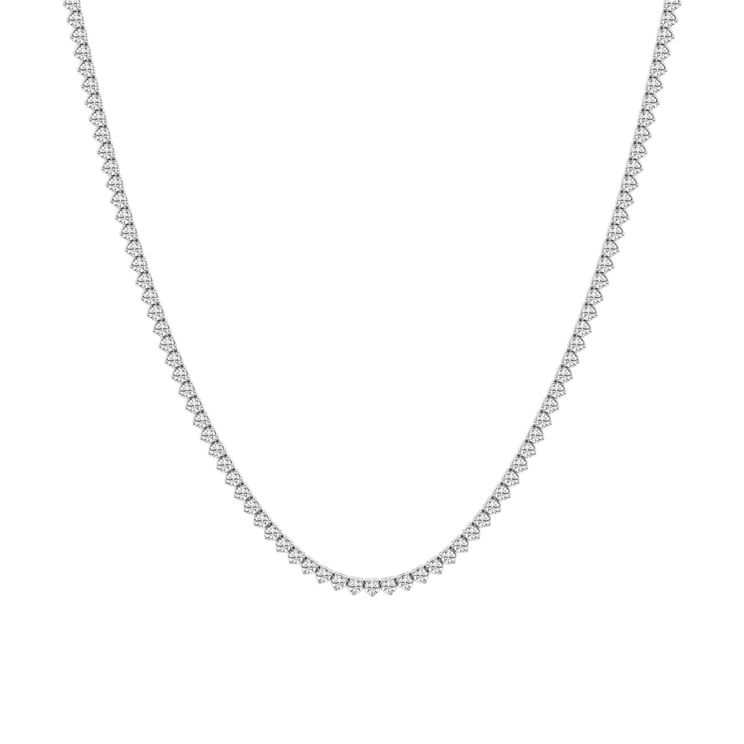 Silver Three-Prong Tennis Necklace - Sample Sale