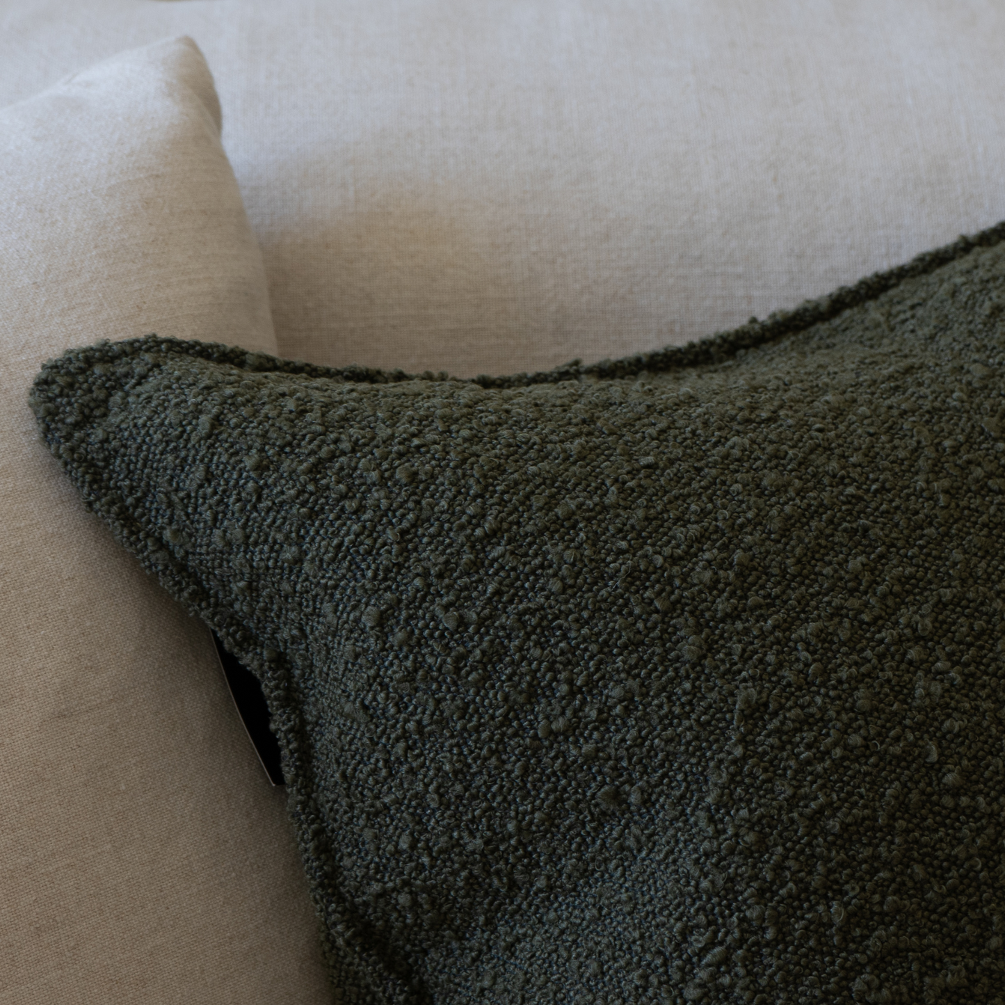 Olive Boucle Toss Pillow