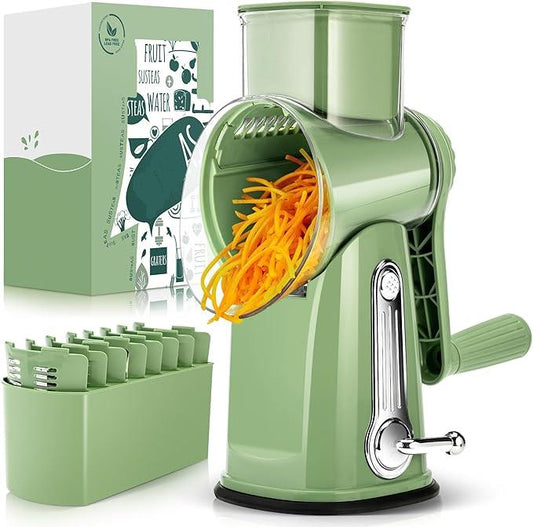 The 5 in 1 Rotary Cheese Grater Vegetable Slicer