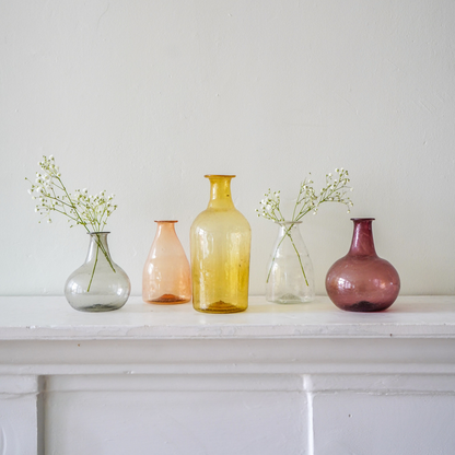 Light Canary Recycled Glass Bud Vase