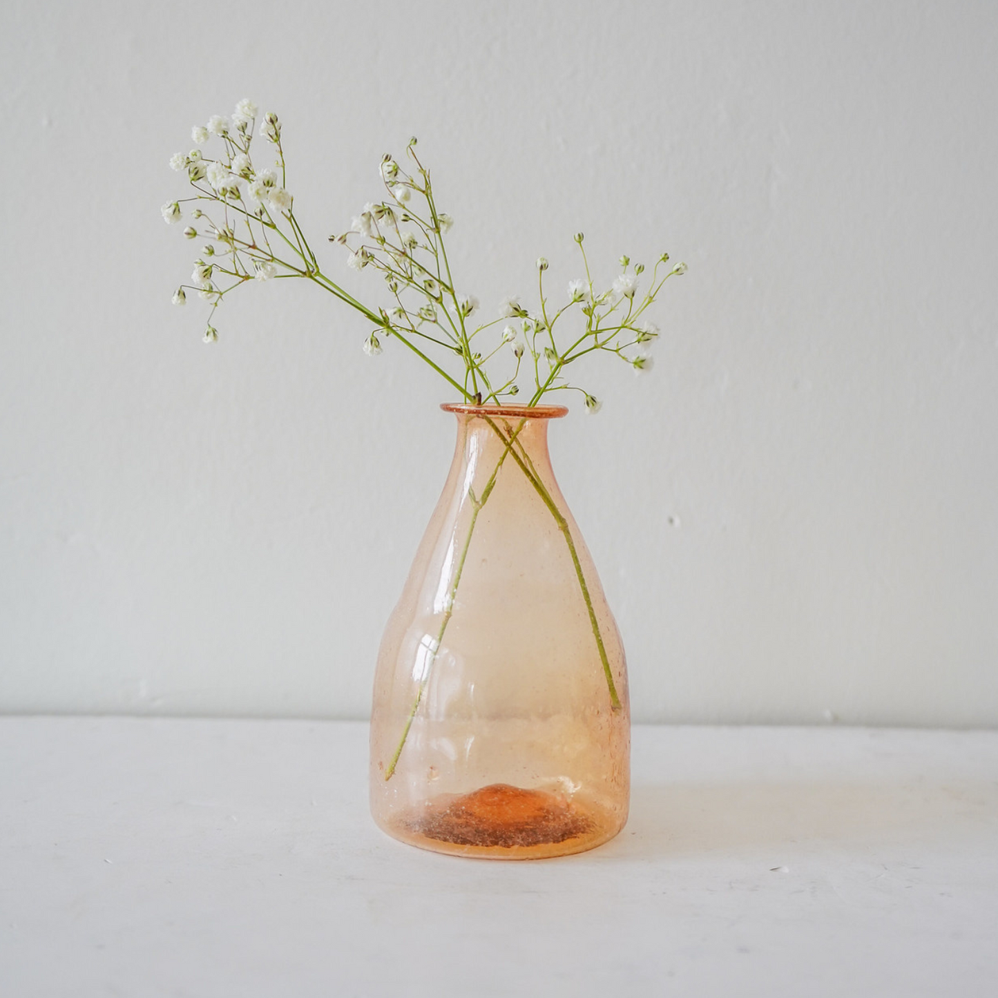 Light Amber Recycled Glass Bud Vase