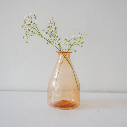 Light Amber Recycled Glass Bud Vase