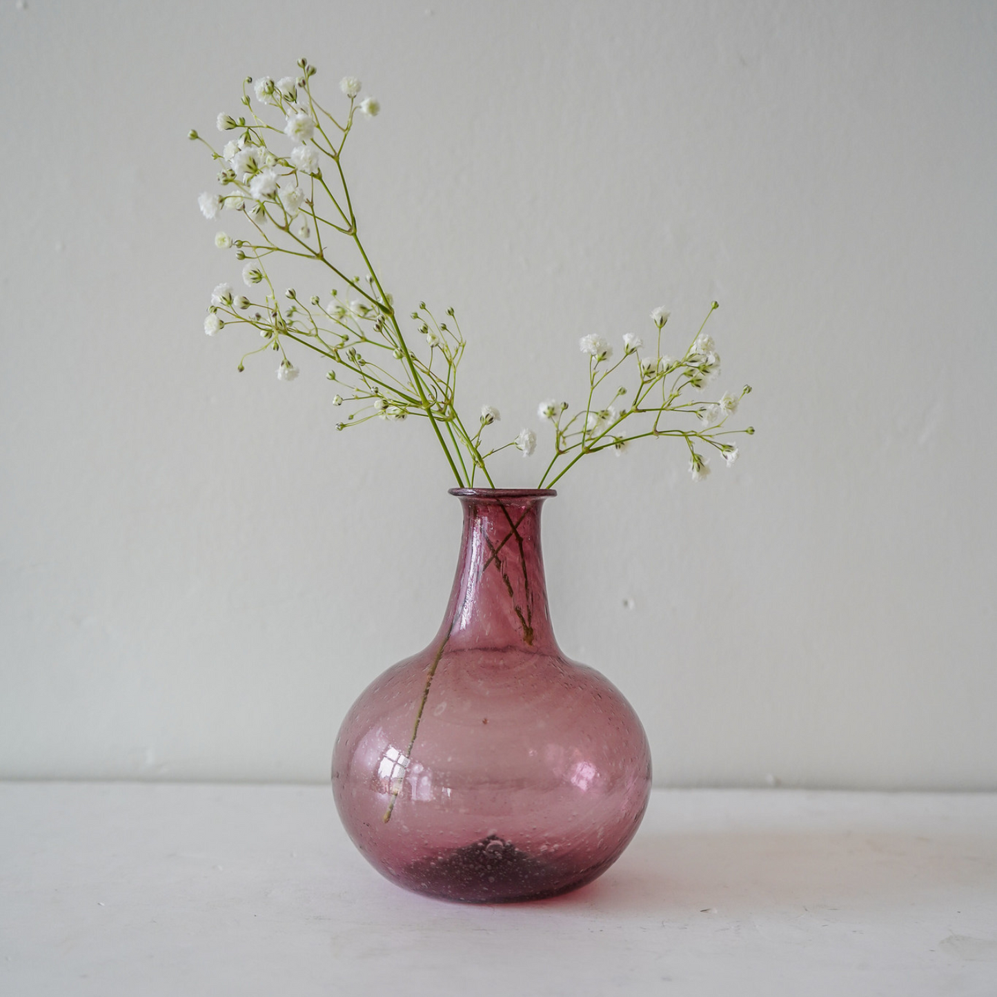 Delicate Amethyst Recycled Glass Blossom Vase