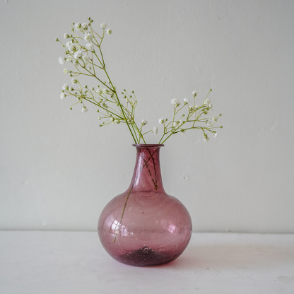 Delicate Amethyst Recycled Glass Blossom Vase
