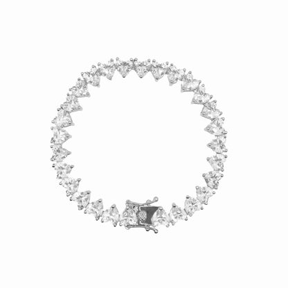 Dazzling Silver-Plated Bracelet with Premium AAAAA Cubic Zirconia