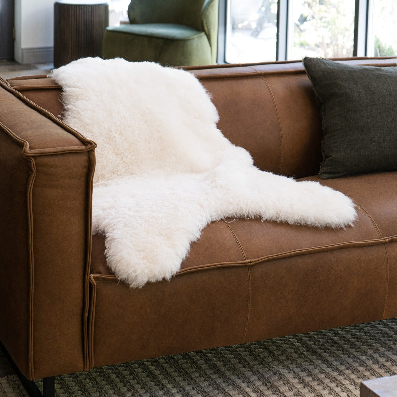 Shorn White Sheepskin Throw