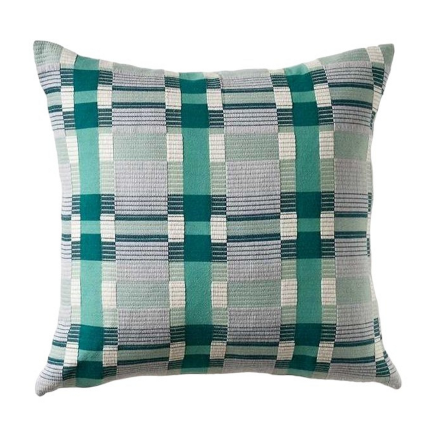 Checkered Turquoise Toss Cushion