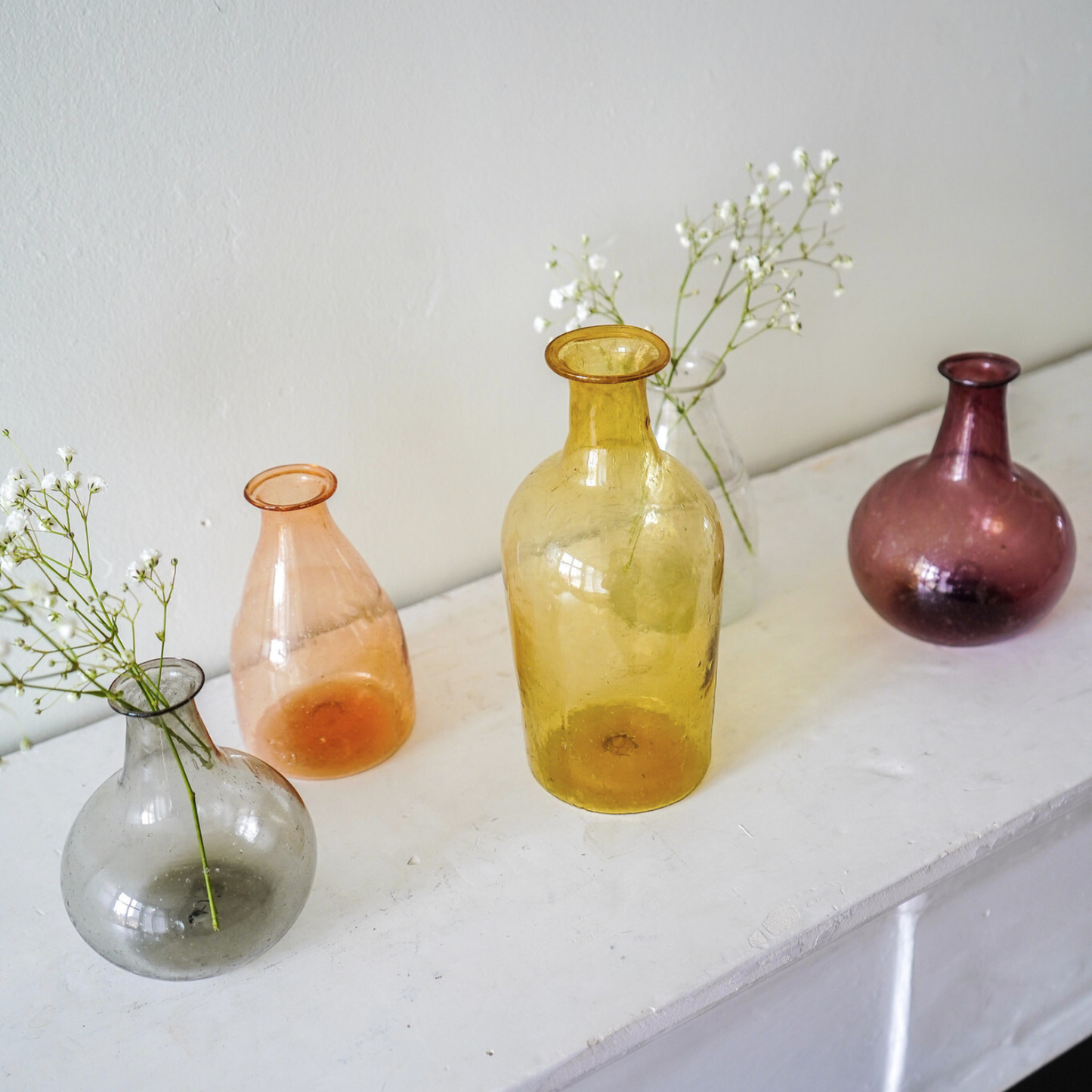 Light Canary Recycled Glass Bud Vase