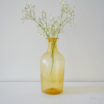 Light Canary Recycled Glass Bud Vase