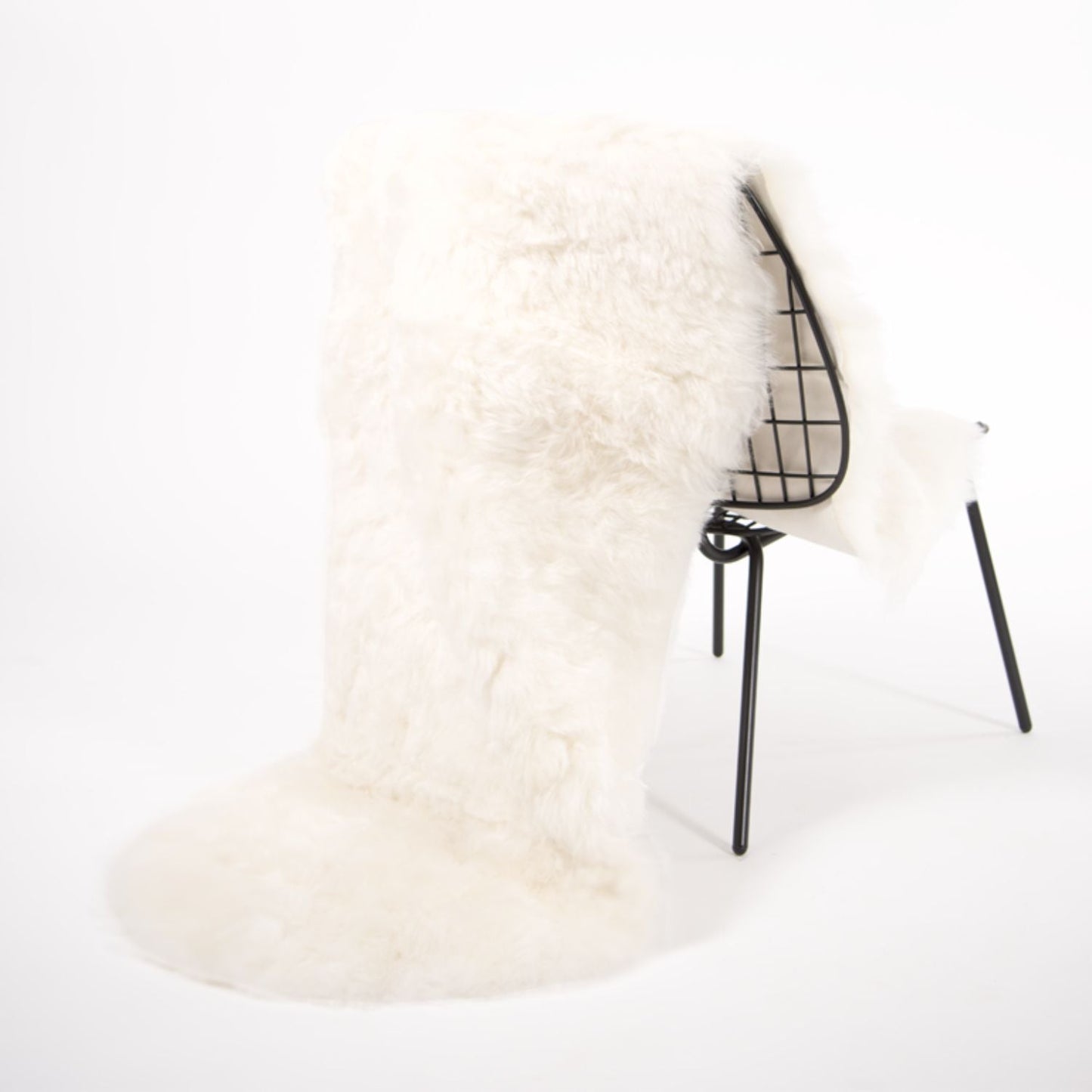 Shorn White Sheepskin Throw