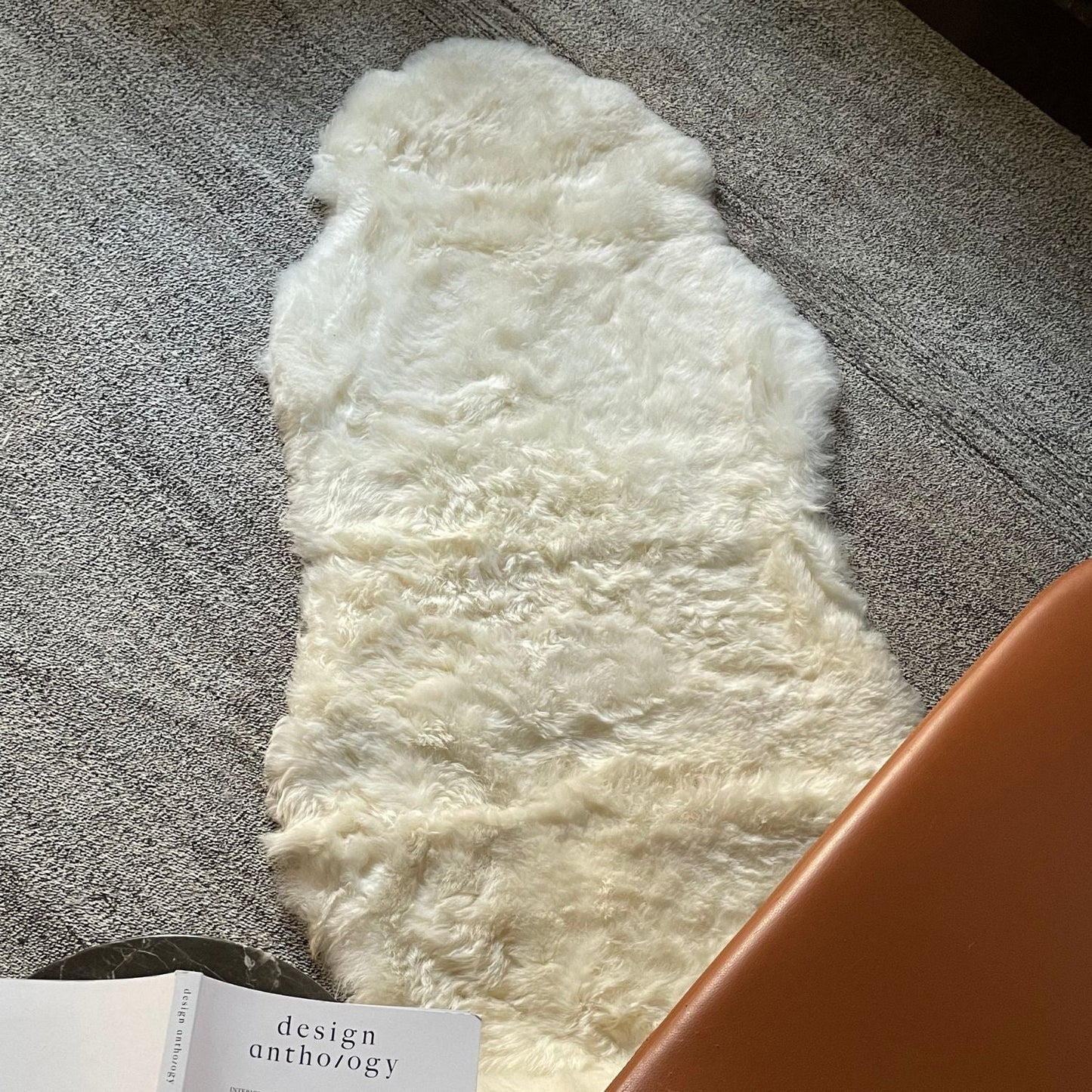 Shorn White Sheepskin Throw