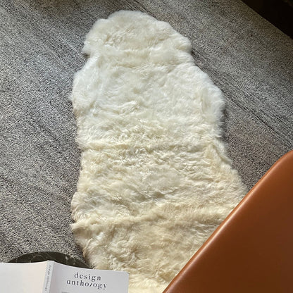 Shorn White Sheepskin Throw