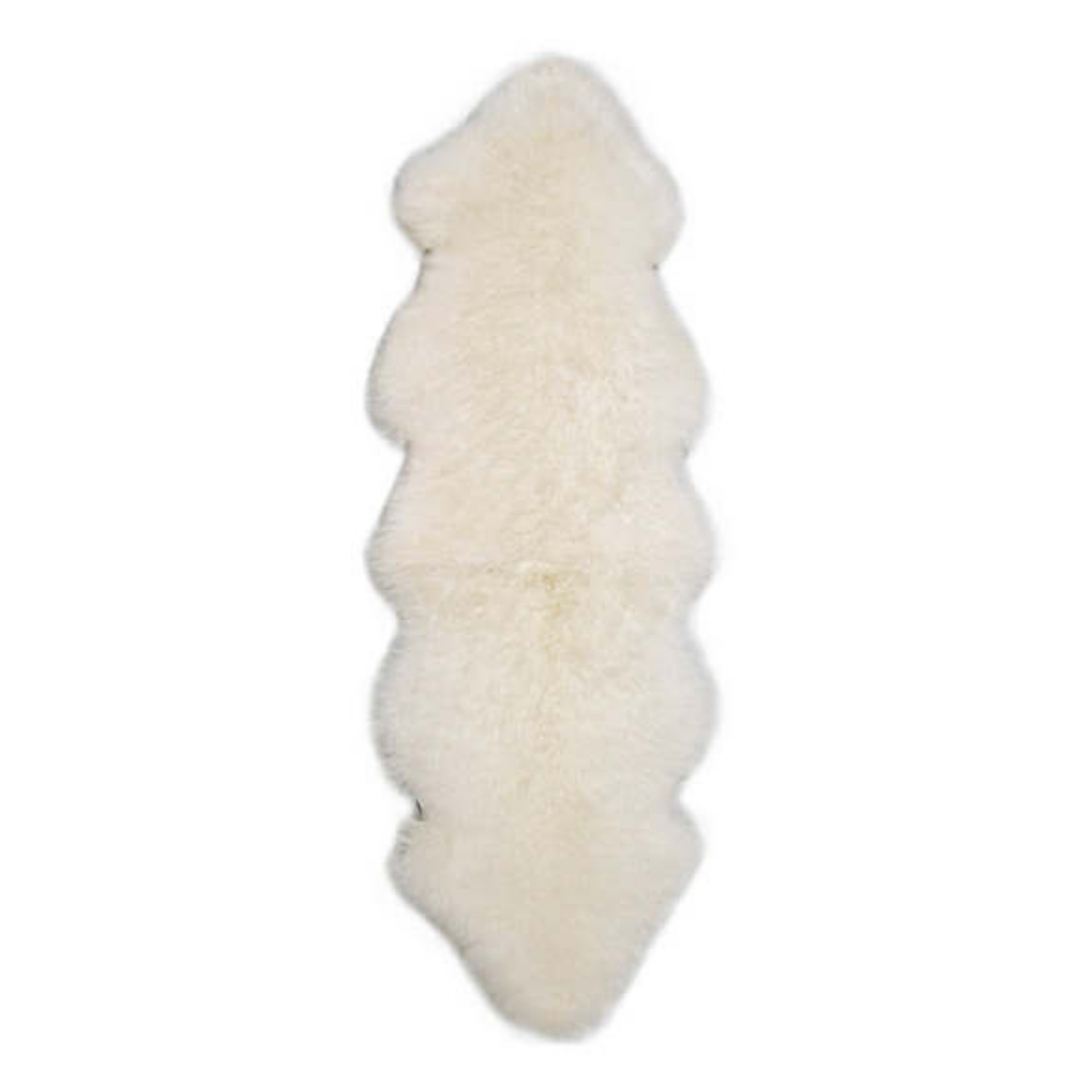 Shorn White Sheepskin Throw