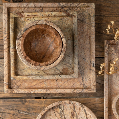 Marble Aged Brown Tray