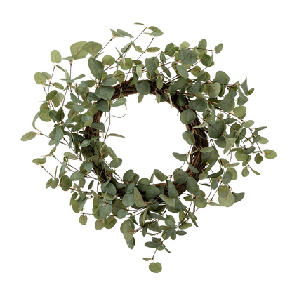Lifelike 20-Inch Eucalyptus Wreath for Modern Decor