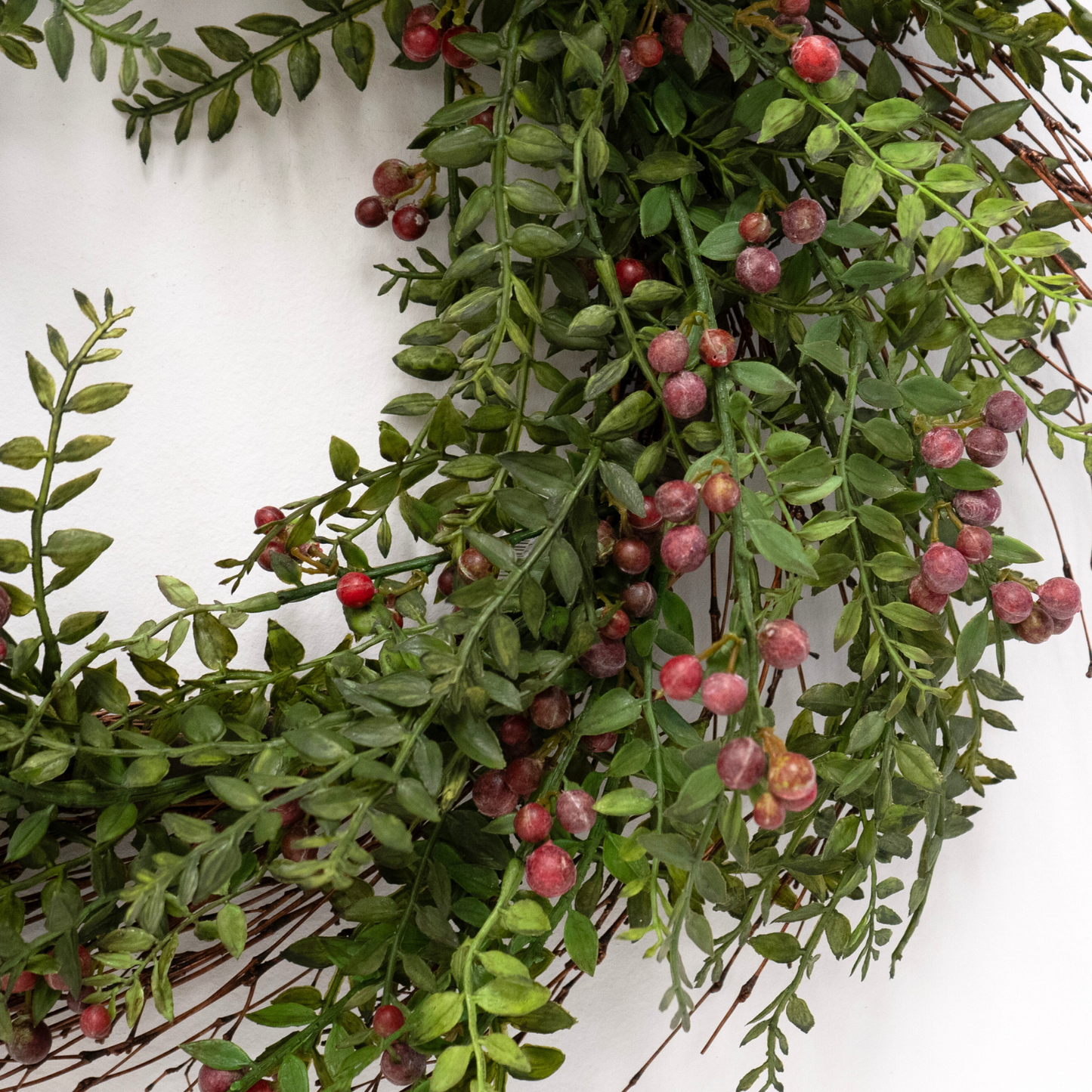 Elegant 24" Burgundy Berry Wreath