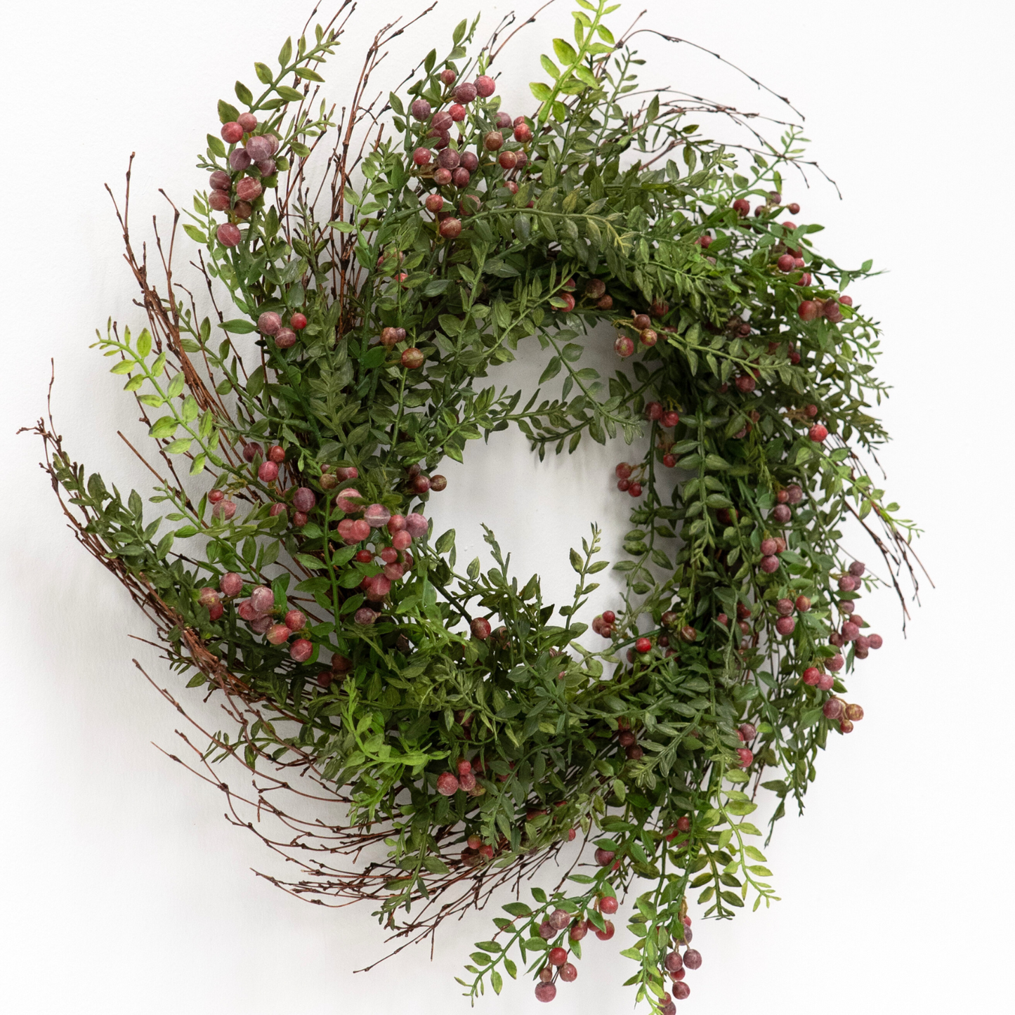 Elegant 24" Burgundy Berry Wreath
