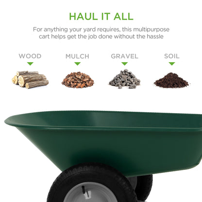 Dual-Wheel Wheelbarrow Garden Cart