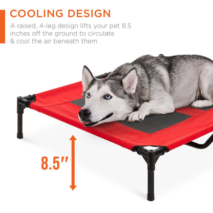 Elevated Canopy Pet Bed with Travel Bag - 36 Inch Outdoor Cooling Solution for Dogs and Cats