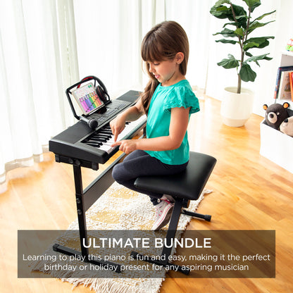 61-Key Electronic Keyboard Piano Starter Kit with Microphone and 3 Learning Modes