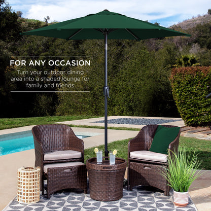 Outdoor Market Patio Umbrella w/ Push Button Tilt, Crank Lift - 7.5ft