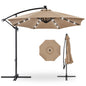 Solar LED Offset Hanging Patio Umbrella w/ Crank Tilt Adjustment - 10ft