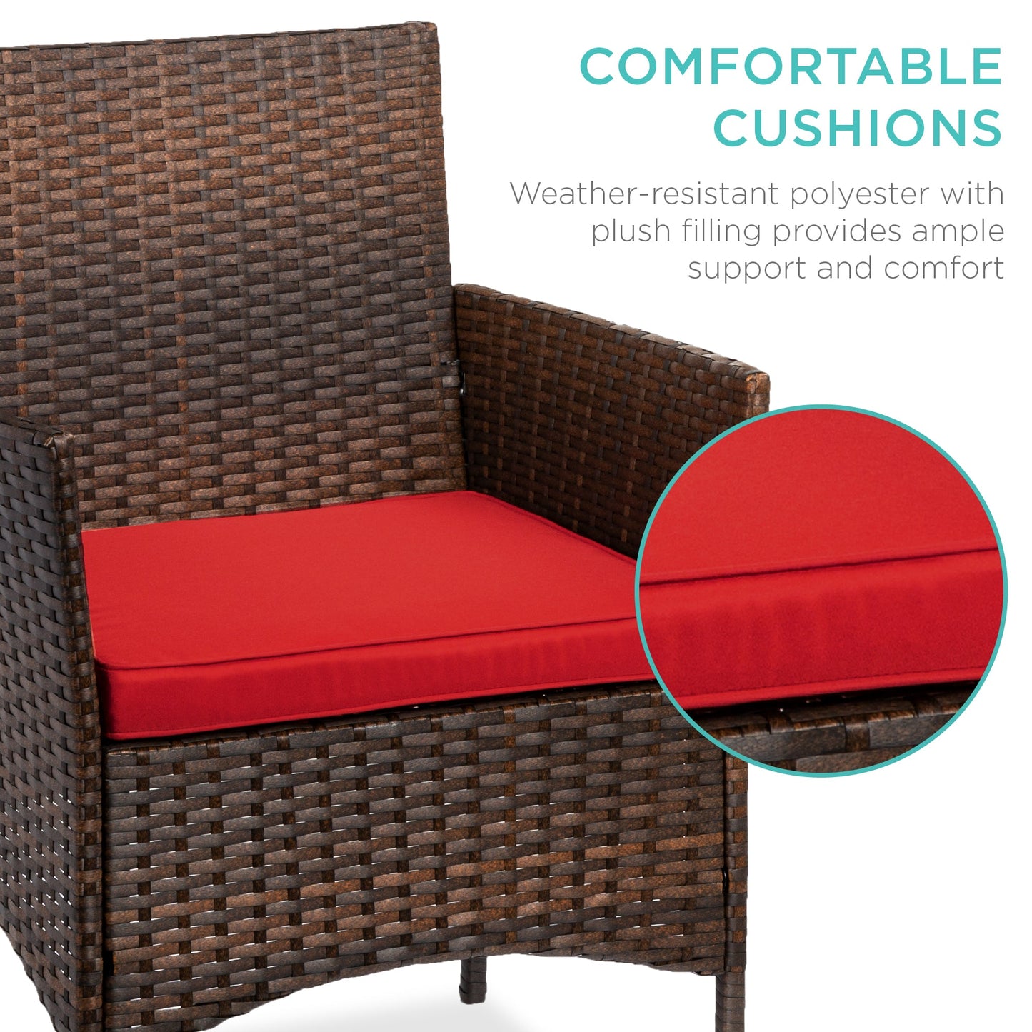 3-Piece All-Weather Wicker Bistro Set with Storage and Cushions