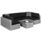 Modular 7-Piece Outdoor Wicker Sectional Set with Pillows and Cover