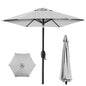 Outdoor Market Patio Umbrella w/ Push Button Tilt, Crank Lift - 7.5ft