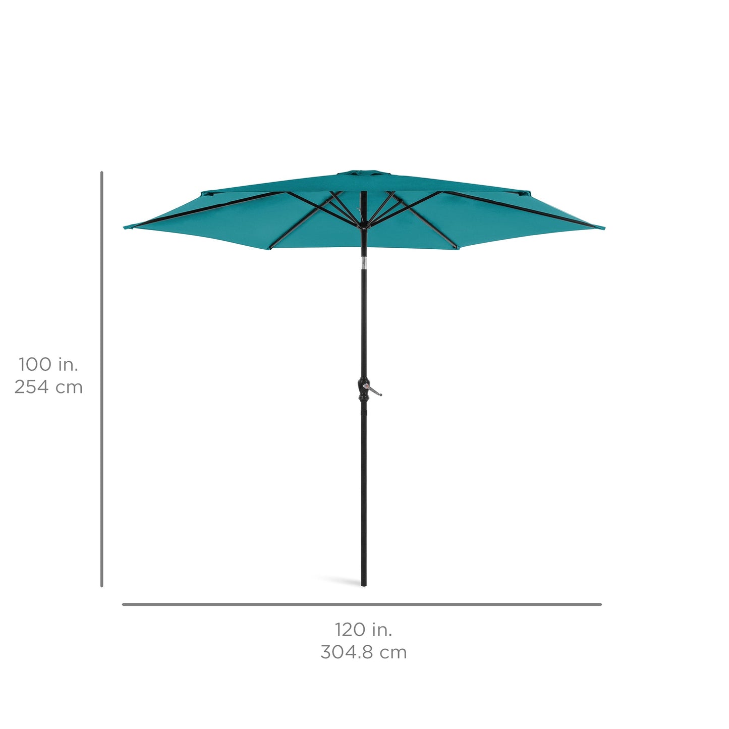 Outdoor Steel Market Patio Umbrella Decoration w/ Tilt, Crank Lift - 10ft