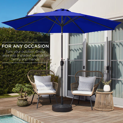 Outdoor Steel Market Patio Umbrella Decoration w/ Tilt, Crank Lift - 10ft