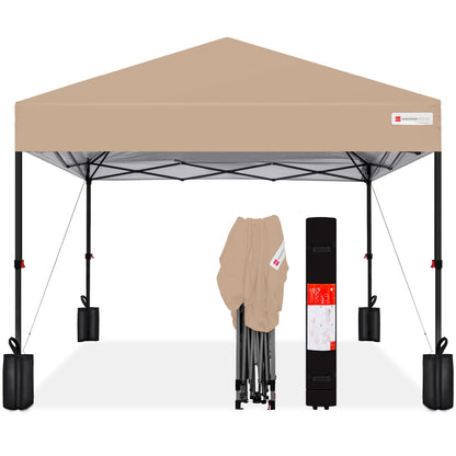 One-Person Setup Instant Pop Up Canopy w/ Case, 4 Weight Bags - 10x10ft