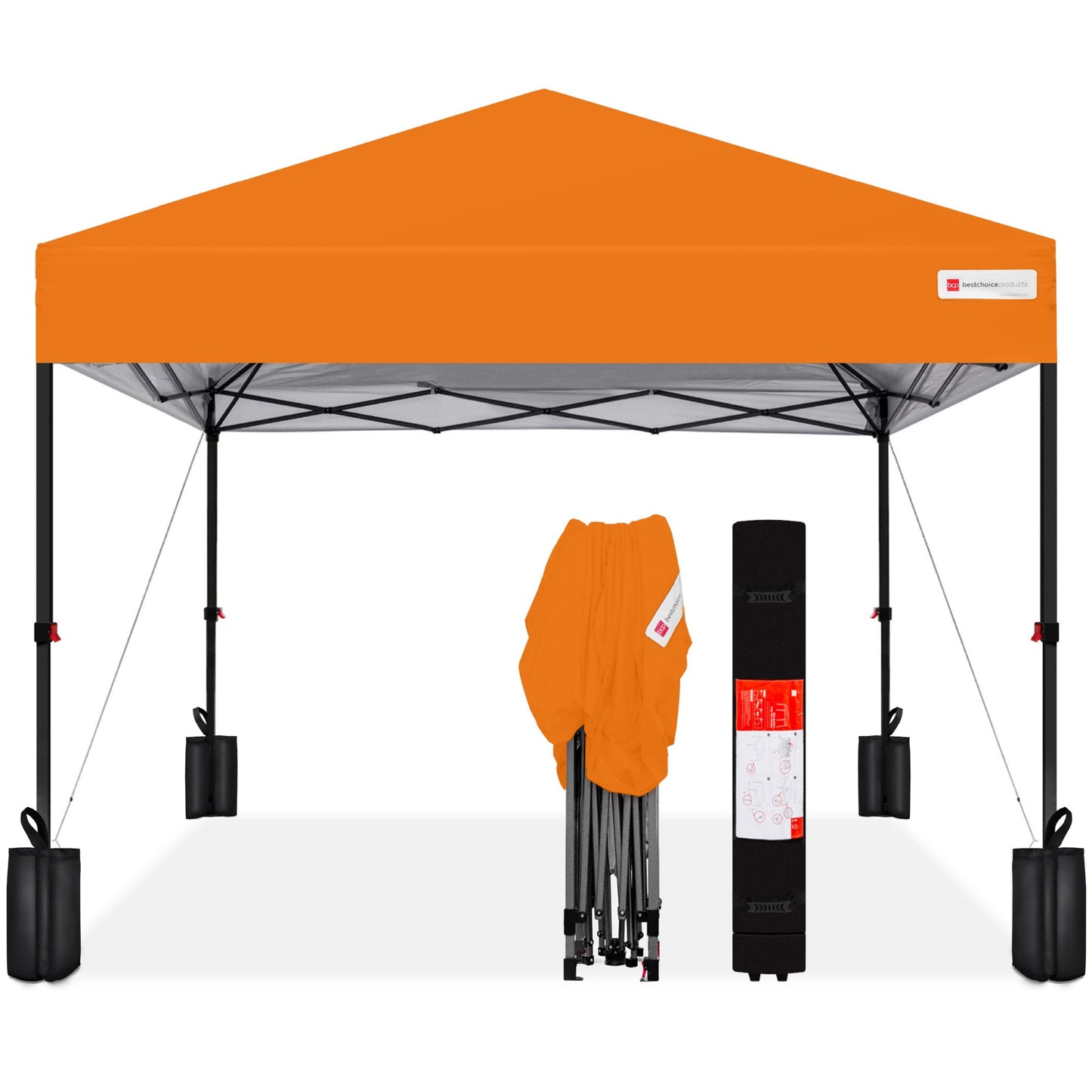 One-Person Setup Instant Pop Up Canopy w/ Case, 4 Weight Bags - 10x10ft