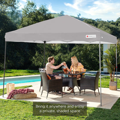 One-Person Setup Instant Pop Up Canopy w/ Case, 4 Weight Bags - 10x10ft