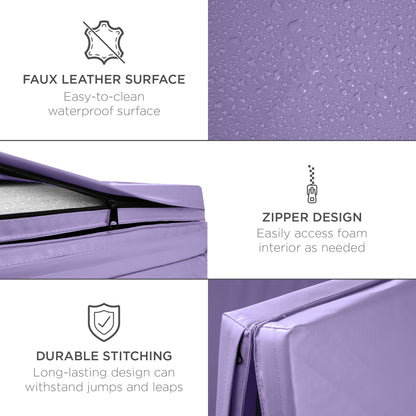 Folding Exercise Fitness Workout Gym Floor Mat w/ Handles