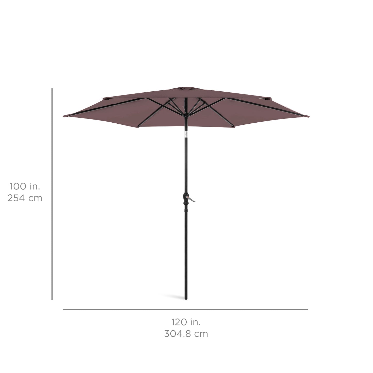 Outdoor Steel Market Patio Umbrella Decoration w/ Tilt, Crank Lift - 10ft