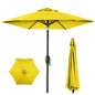 Outdoor Market Patio Umbrella w/ Push Button Tilt, Crank Lift - 7.5ft